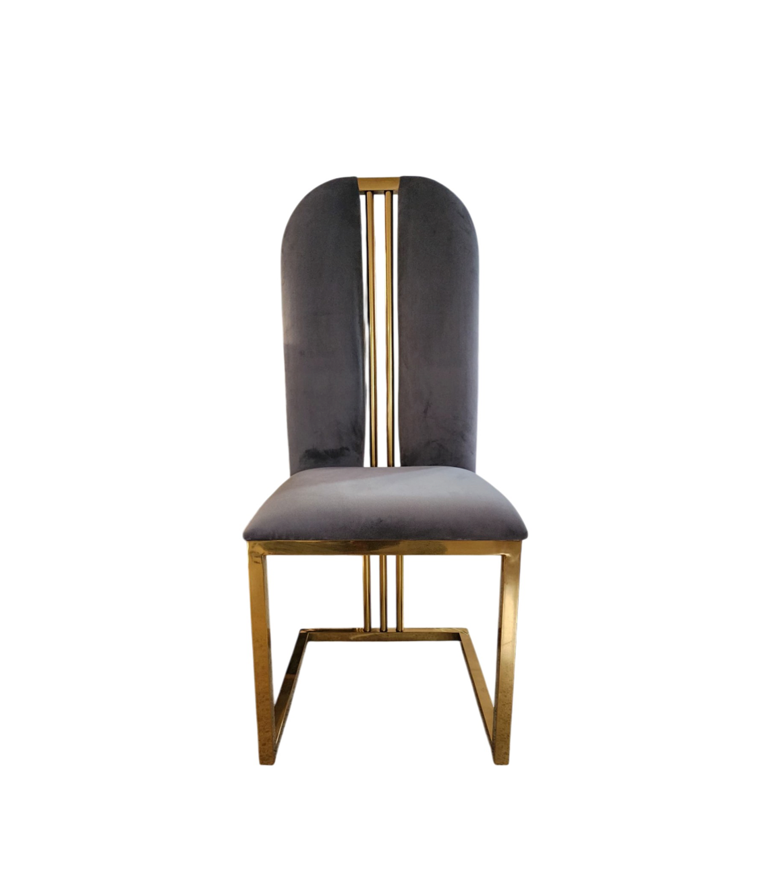SILLA P/ COM, ACERO INOX Y RESP DE TERCIOPELO